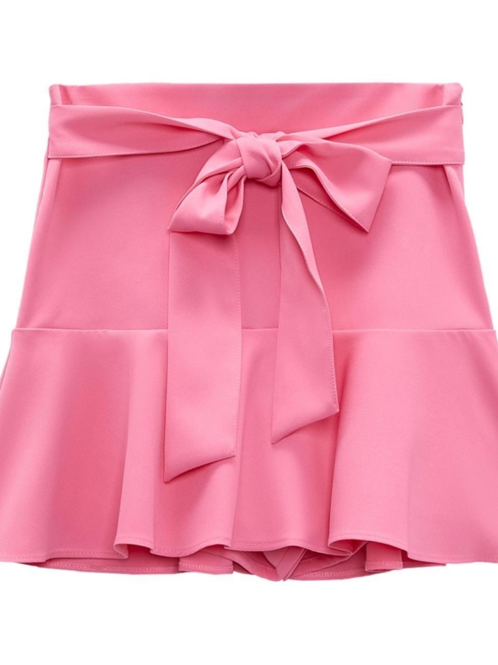 Zara Pink Mini Skirt with Tie-Waist